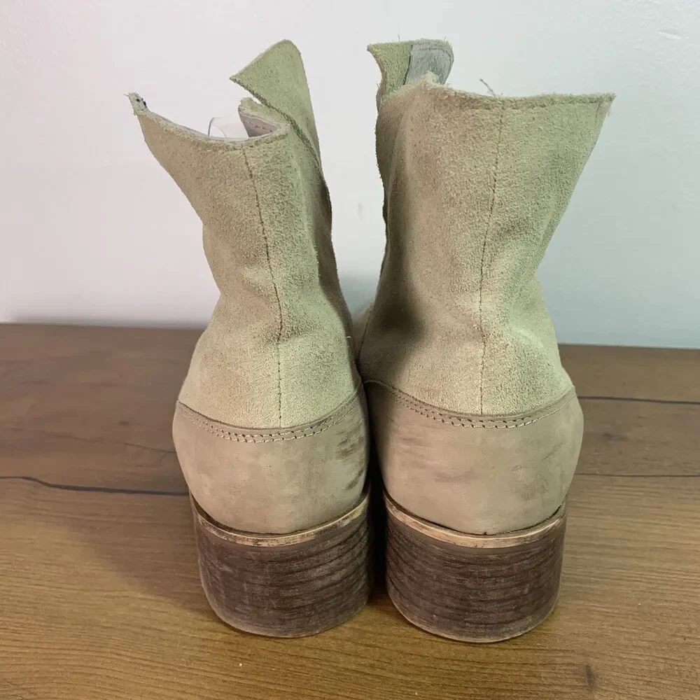 Coconut by Matisse Cecilia Tan Leather Heedled Notched Front Suede Boots Bootie